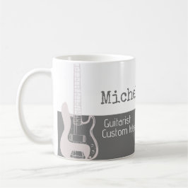 Caneca De Café sua meia-cinza profissional (guitarrista) metade b