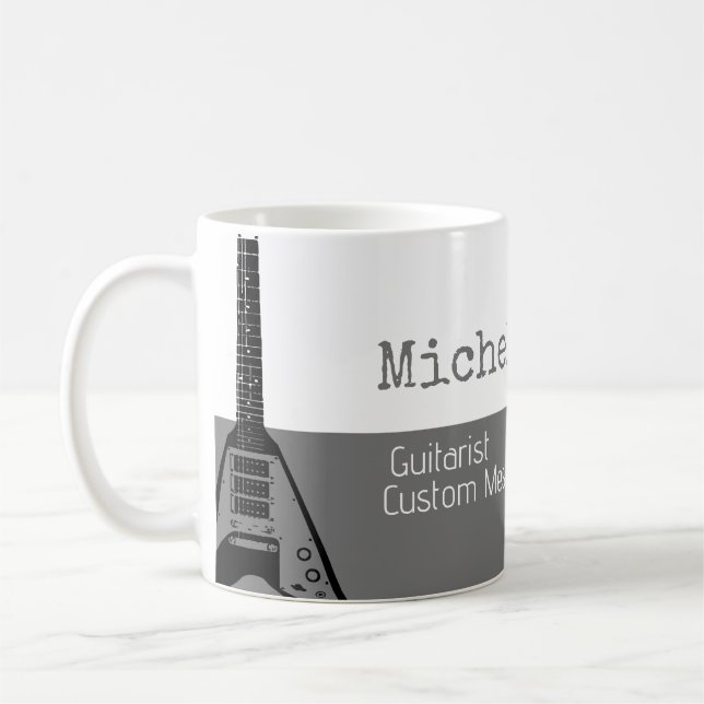 Caneca De Café sua meia-cinza profissional (guitarrista) metade b (Esquerda)