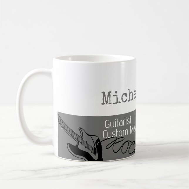 Caneca De Café sua meia-cinza profissional (guitarrista) metade b (Esquerda)