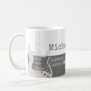 Caneca De Café sua metade profissional (guitarrista) meia-cinza m