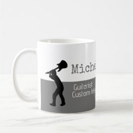 Caneca De Café sua metade profissional (guitarrista) metade-cinza