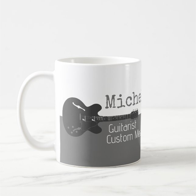 Caneca De Café sua metade profissional (guitarrista) metade-cinza (Esquerda)