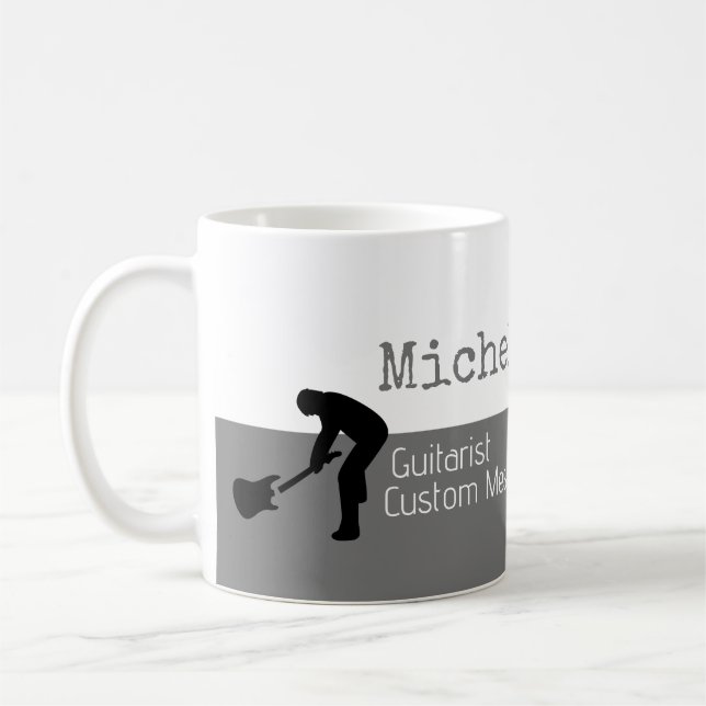 Caneca De Café sua metade profissional (guitarrista) metade-cinza (Esquerda)