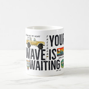 Caneca De Café Sua Onda Está Esperando