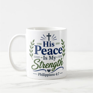 Caneca De Café Sua Paz É Minha Força Fé Cristã Clássica