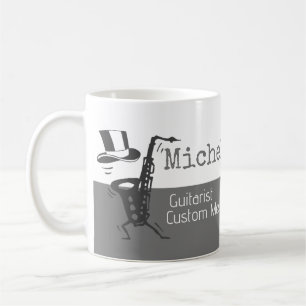 Caneca De Café sua profissional (guitarrista) metade-cinza metade