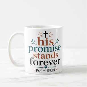 Caneca De Café Sua Promessa Fica Para Sempre Versículo Bíblico Cr