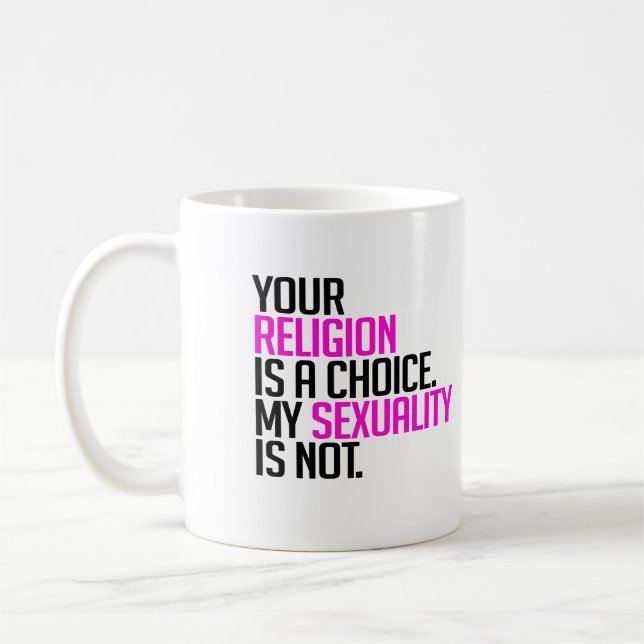 Caneca De Café Sua Religião é uma Escolha (Esquerda)
