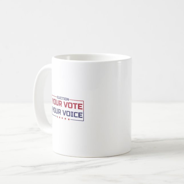 Caneca De Café Sua Votação Sua Voz fonte colorida (Frente Esquerda)
