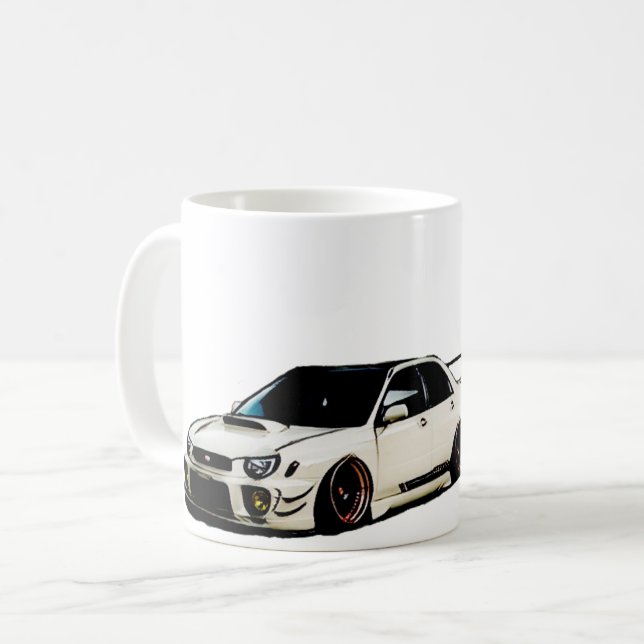 Caneca De Café Subaru Impreza WRX Sti (Frente Esquerda)