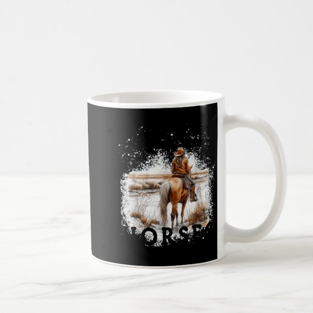Caneca De Café Subestimar uma velha que monta cavalos  (Direita)