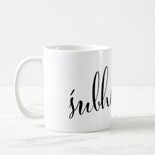 Caneca De Café Śubha rātrGood Morning Nepali Mug (Esquerda)