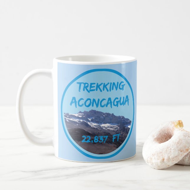 Caneca De Café Subindo Altitude Alta da Montanha Aconcagua (Com Donut)