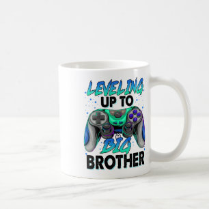 Caneca De Café Subindo de Nível Para Irmão Mais Velho Jogador de 