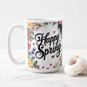 Caneca De Café Subir para Primavera: 'HAPPY PRIMAVERA'