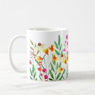Caneca De Café Sublimação de flores silvestres