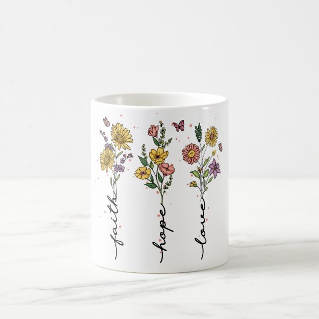 Caneca De Café Sublimação Floral Cristã Inspiracional (Centro)