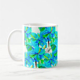 Caneca De Café Sublime Himalayan Poppy Aqua Green Padrão Floral