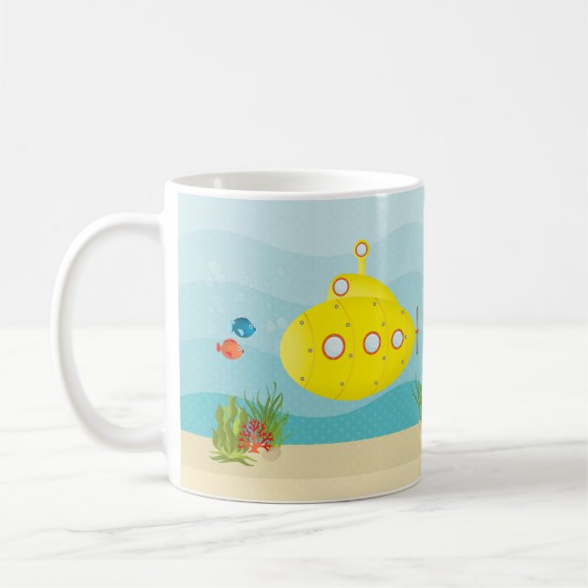 Caneca De Café Submarino Amarelo Profundo (Esquerda)