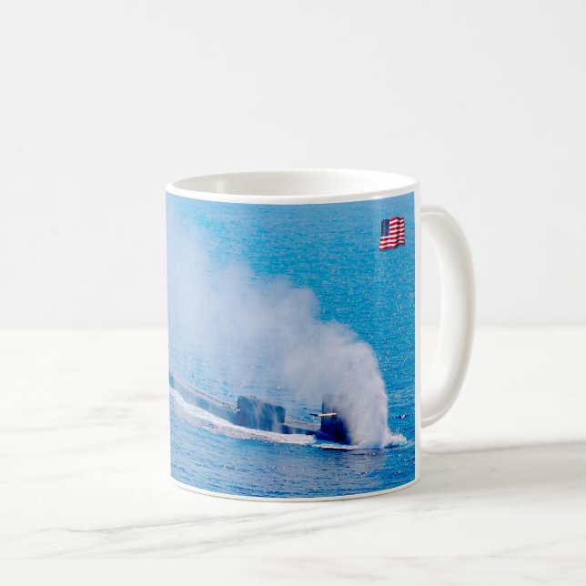Caneca De Café SUBMARINO MÍSSEIS CRUISE DOS EUA - SSGN-729 Mug (Frente Esquerda)