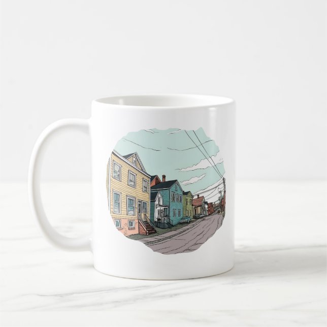 CANECA DE CAFÉ SUBURBANO VIZINHANÇA GEORGE STREET NEWFOUNDLAND (Esquerda)