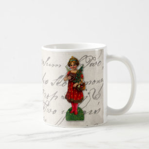 Caneca De Café Sucata de papel do Victorian vermelho querido do