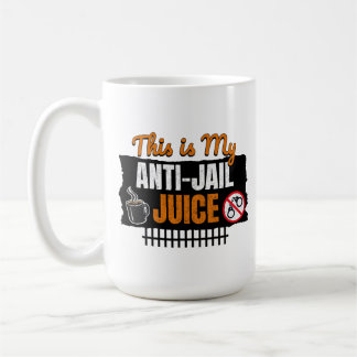 Caneca De Café Suco Anti-Cadeia - Humor Divertido de Café e Cafeí