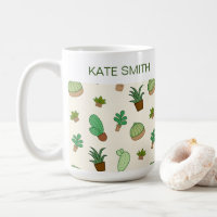 Suculente personalizado e cacto em padrão de Pote