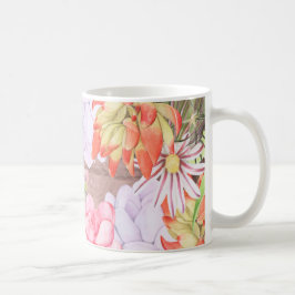 Caneca De Café Suculentes Rustic Watercolor