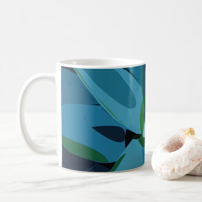 Caneca De Café Sucultivos De Cactus Agave Azul (Com Donut)