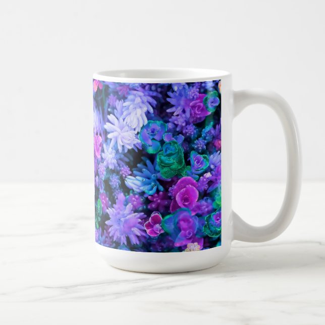 Caneca De Café Sucultivos Florais Girly Pink e Purple (Direita)