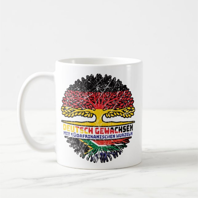 Caneca De Café Südafrika Südafrikanisch Deutsch Deutschland Baum (Esquerda)