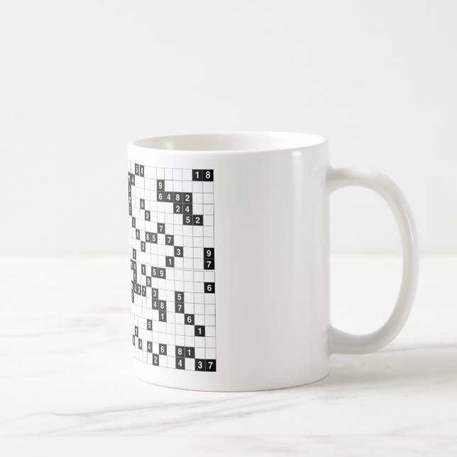 Caneca De Café sudoku branco preto (Direita)