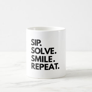 Caneca De Café Sudoku lança Copa escolhida:Sip Solve Smile Repeti