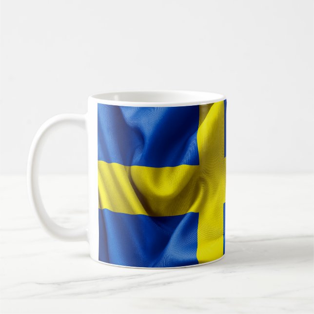 Caneca De Café Suecia Flag White Mug Classic (Esquerda)