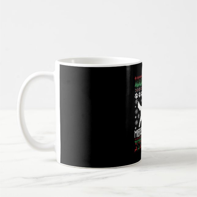 Caneca De Café Suéter de Natal Feio de Cachorro Floco de Neve Dog (Esquerda)