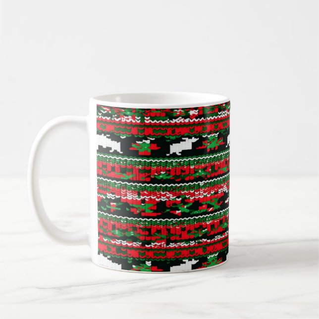 Caneca De Café Suéter de Natal Feio Mug com Reindeer (Esquerda)