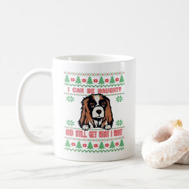 Caneca De Café Suéter de Natal Feliz e Maluco (Com Donut)