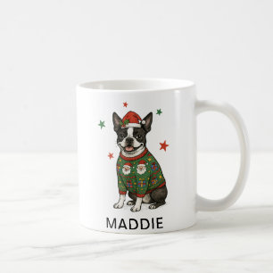 Caneca De Café Suéter de Natal para cachorro Boston Terrier