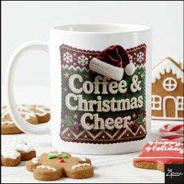 Caneca De Café Suéter de Tricô de Natal Café & Papai Noel de Nata