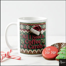 Caneca De Café Suéter de Tricô de Natal Tudo o que Preciso é Café