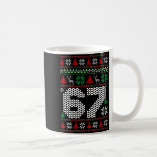 Caneca De Café Suéter Feio de Natal 67 Seis Sete 6 7 Meme Engraça