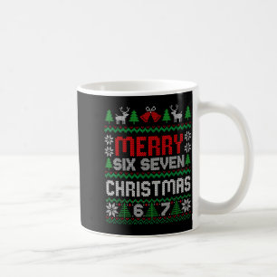 Caneca De Café Suéter Feio de Natal 67 Seis Sete 6 7 Meme Engraça