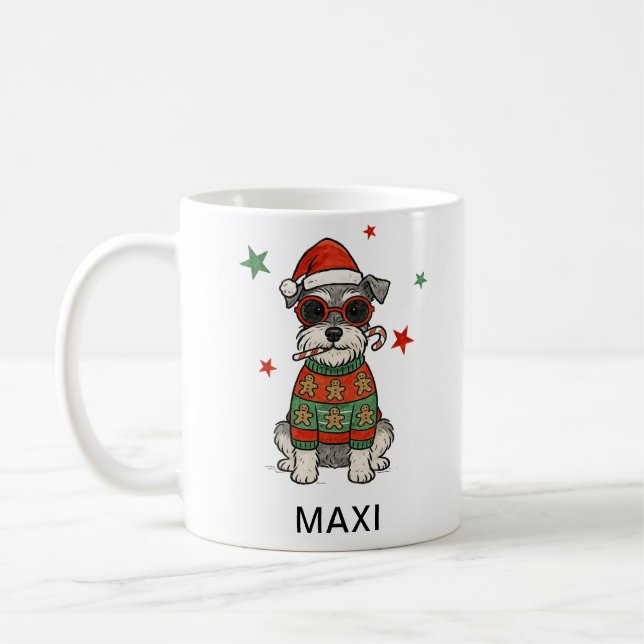 Caneca De Café Suéter Feio de Pão de Mel Personalizado para Schna (Esquerda)
