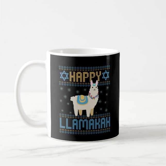 Caneca De Café Suéter Feio e Divertido do Feriado Judaico de Hanu (Esquerda)