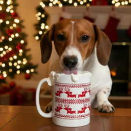 Caneca De Café Suéter Feio Reindeer Dachshund Tea Coffee Mug