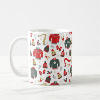 Caneca De Café Suéteres Feriados, Chapéus e Mittens Mug