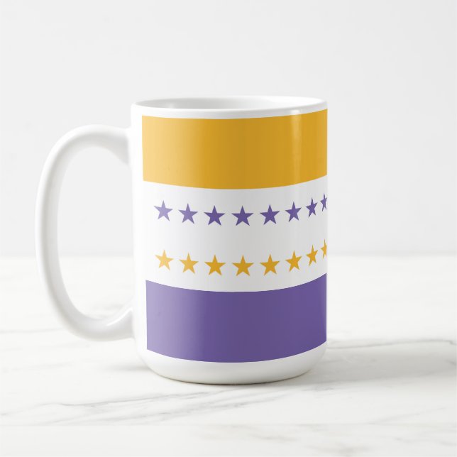 Caneca De Café Sufrage Vitória na Bandeira Vota para Mulheres 15o (Esquerda)