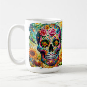 Caneca De Café Sugar Skull Dia De Los Muertos Dia dos Mortos