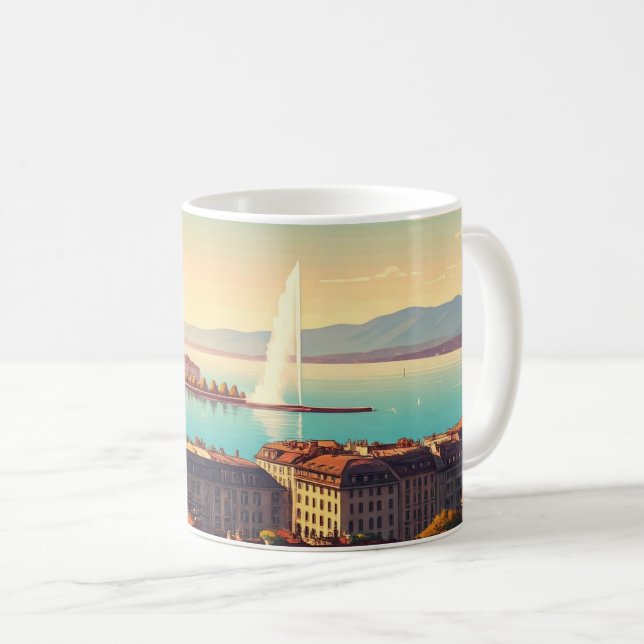 Caneca De Café Suiça de Genebra (Frente Esquerda)